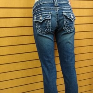 True Religion Disco Lily Big T Sz 27 Capri Jeans